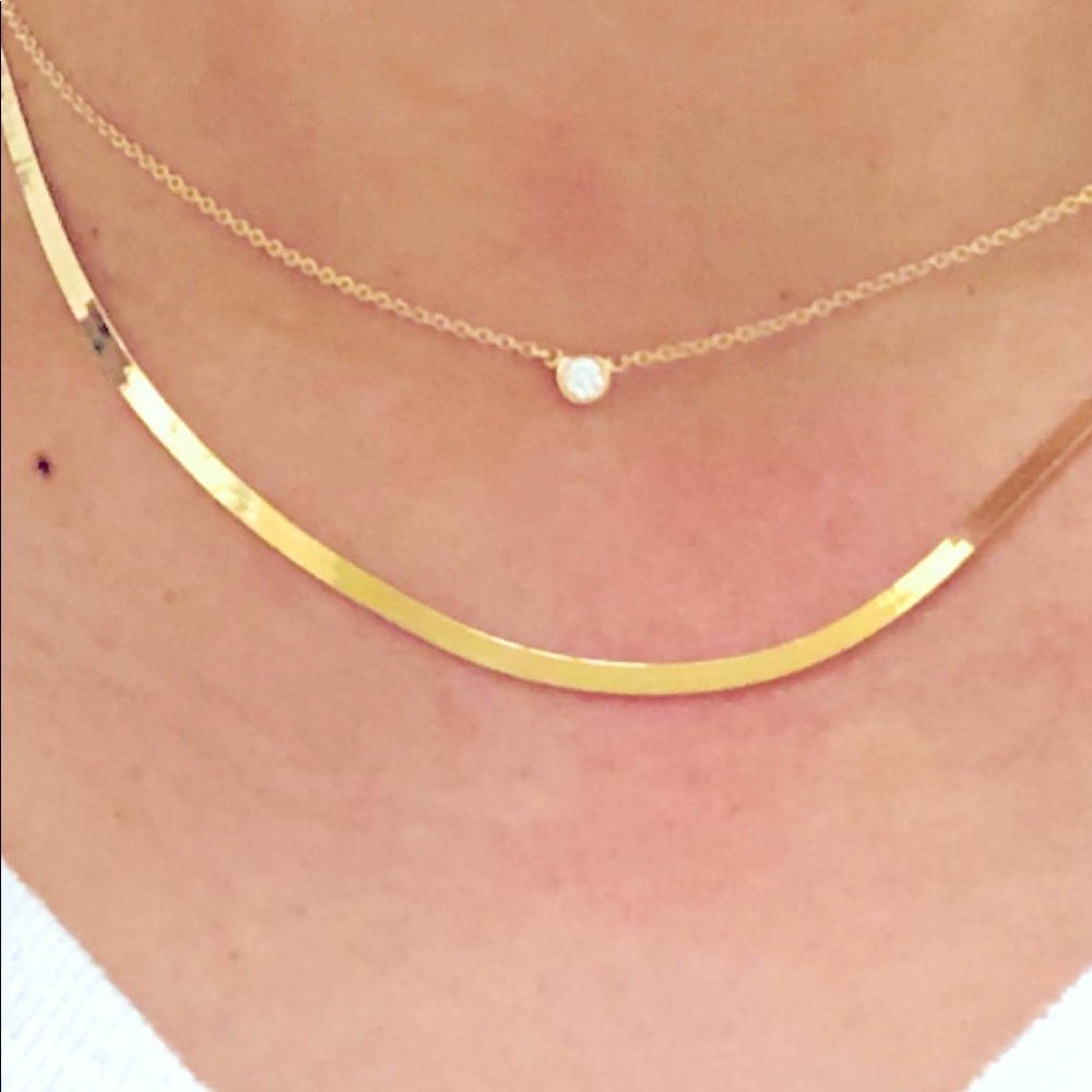 18k Saudi Gold flat chain necklace❤️